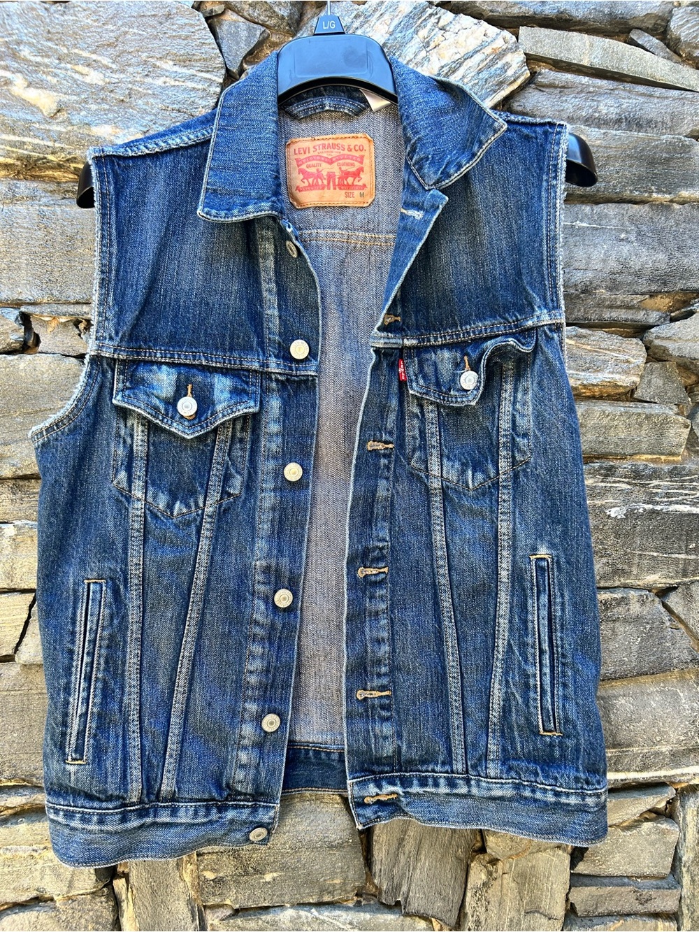 Levi's Dark Blue Denim Women's Sleeveless Vest